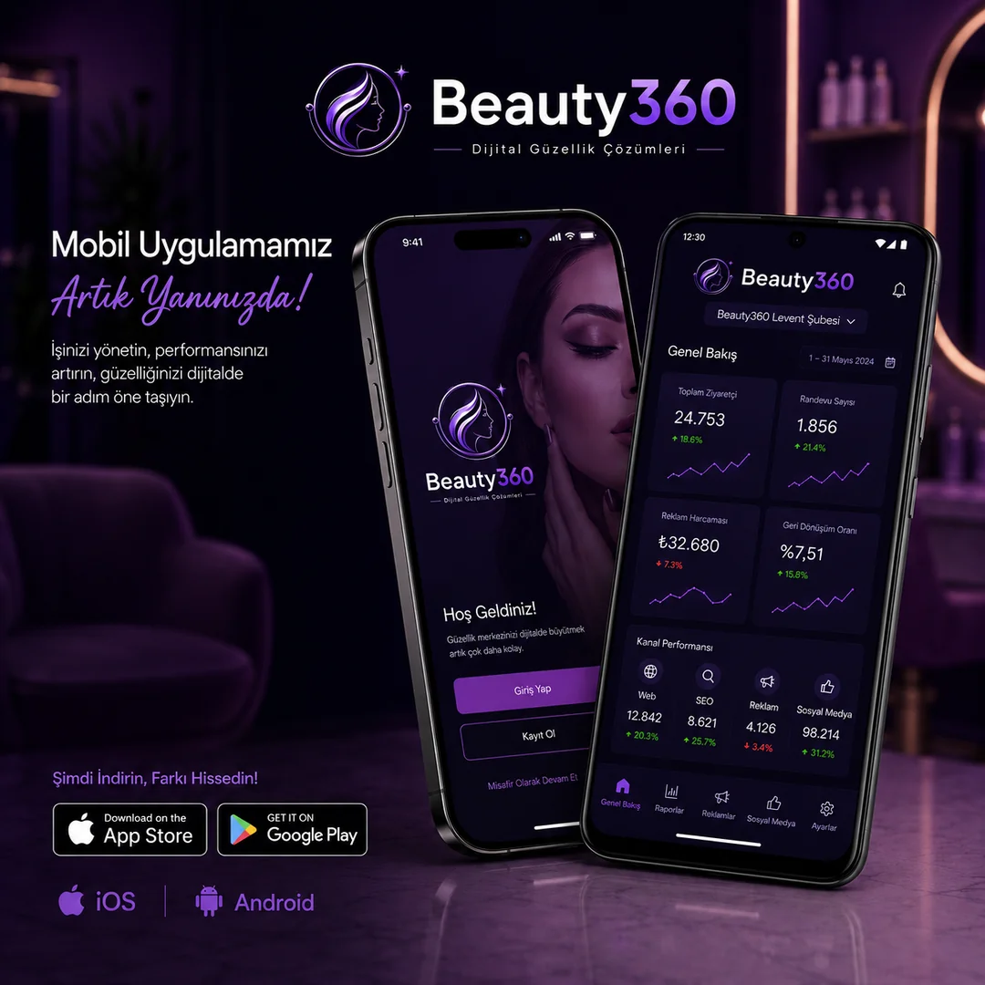 Beauty360 uygulamasının yönetim ekranı