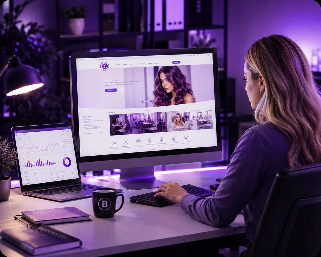 Güzellik salonuna özel tasarlanan, mobil ve masaüstünde kusursuz açılan web sitesi